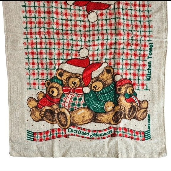Vintage Franco Christmas Tea Towel Bear Family - Picture 2 of 4